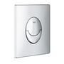 Grohe Skate Air betjeningsplade i krom med oval trykknap og Grohe logo, mål 156x197 mm.