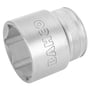 Bahco 1/2" 6-kant top i 25mm metrisk størrelse, højglanspoleret stål med rillet greb.