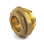 Isiflo reduktionsindlæg, model 135, fremstillet af messing, viser en tæt kobling med indvendigt gevind på en hvid baggrund.