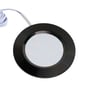 LEDlife Reco68 møbelspot set forfra med sort rund kant og hvid lysflade.