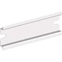 Fibox MIV5 DIN-skinne i aluzink, 35 x 50 mm, med synlige monteringshuller og en glat overflade.