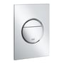 Grohe Nova Cosmopolitan S betjeningsplade i forkromet ABS plast med 2-skyls funktion på hvid baggrund.