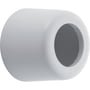 Geberit 40 mm hvid PP roset, 37 mm i højden, vist fra siden for at vise dybden og rørdiameteren.