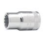 Bahco 1/2" 6-kant topnøgle med 18 mm størrelse, fremstillet af højglanspoleret stål.