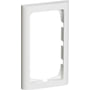 LK FUGA Softline 63 lodret ramme i hvid, 1x2 modul bredde og 2 modul højde, med afrundede kanter og ingen midtersprosse.