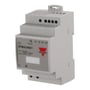 Carlo Gavazzi SPMA24601 strømforsyning på 24 V DC og 2,5 A sett mer rett forfra med frontmerking og DIN-beslag.