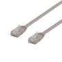 DELTACO U/UTP Cat6 fladt patch kabel, halogenfri, 0,3 meter, grått