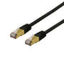 DELTACO S/FTP Cat6a patch kabel, LSZH, 0,3 meter, svart
