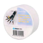 Frontvisning af en rulle hvid Stokvis PVC tape, med etikette der viser produktinformation og stregkode.