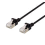 DELTACO U/FTP Cat6a tyndt patch kabel, 0,3 meter, svart