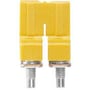 Weidmüller Laske T/WDU 6mm, 2-polet, WQV 6/2, med M3 skrue i gul, isoleret klemme til WDU 6 rækkeklemmer.