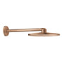 Grohe Rainshower SmartActive 310 hovedbruser med 430 mm vægmonteret arm i børstet Warm Sunset kobberfinish.
