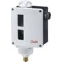 Danfoss RT19B pressostat i hvidt og sort design med 1/2" tryktilslutning og synlige CE-mærke.