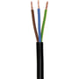 3G1,5 mm² downlight-kabel (flertrådet ledning, varmebestandig 90°, sort) - pr. meter