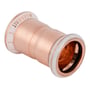 Geberit Mapress 22 mm kobber muffe til samling af kobberrør på hvid baggrund.