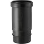 Geberit langmuffe i sort PEH materiale, 90 mm diameter, klar til brug i spildevandsinstallationer.