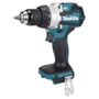 Makita 18V bore-/skruemaskine DDF489Z med 73 Nm moment og to gear, fremstillet i sort og turkis.