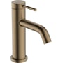 Hansgrohe Tecturis S 80 håndvaskarmatur i børstet bronze med et enkelt greb og en kompakt udformning.
