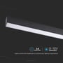 Illustrasjon med V-TAC 40 W LED-takarmaturets hvite lysflate og informasjon om dimming fra 0 til 10 V.