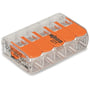 WAGO Serie 221 – Skrueløs koblingsklemme med 5 huller hull for 0,2 til 4 mm² ledning, transparent