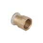 Geberit Mapress overgangsmuffe for gass i kobber, sett fra en annen vinkel med gjengeåpningen vendt fremover.