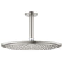 Grohe Rainshower Cosmopolitan 310 mm hovedbruser med 142 mm loftmontering i Supersteel finish, vist isoleret.
