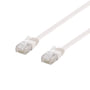 DELTACO U/UTP Cat6 fladt patch kabel, halogenfri, 0,3 meter, hvit