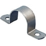 NKT kabelbøjle af varmegalvaniseret stål med 2 lap til Ø18 mm rør, vist isoleret på hvid baggrund.