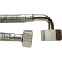NEOFLEX® tilslutningsslange med rustfri flet og omløbere, 1/2" lige og 3/4" vinklet ende, 2000 mm lang.