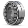 Fotorealistisk billede af et SKF 22222 E sfærisk rulleleje med 'SKF EXPLORER' logo, 110mm indvendig diameter.