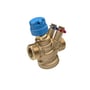 Danfoss AB-QM 4.0 DN 20 HF reguleringsventil i messing med blå justeringsknap og målenipler, med udvendigt 1" gevind.