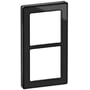 LK FUGA Pure designramme i sort glas til 2 moduler, med en skinnende finish og et moderne udtryk.